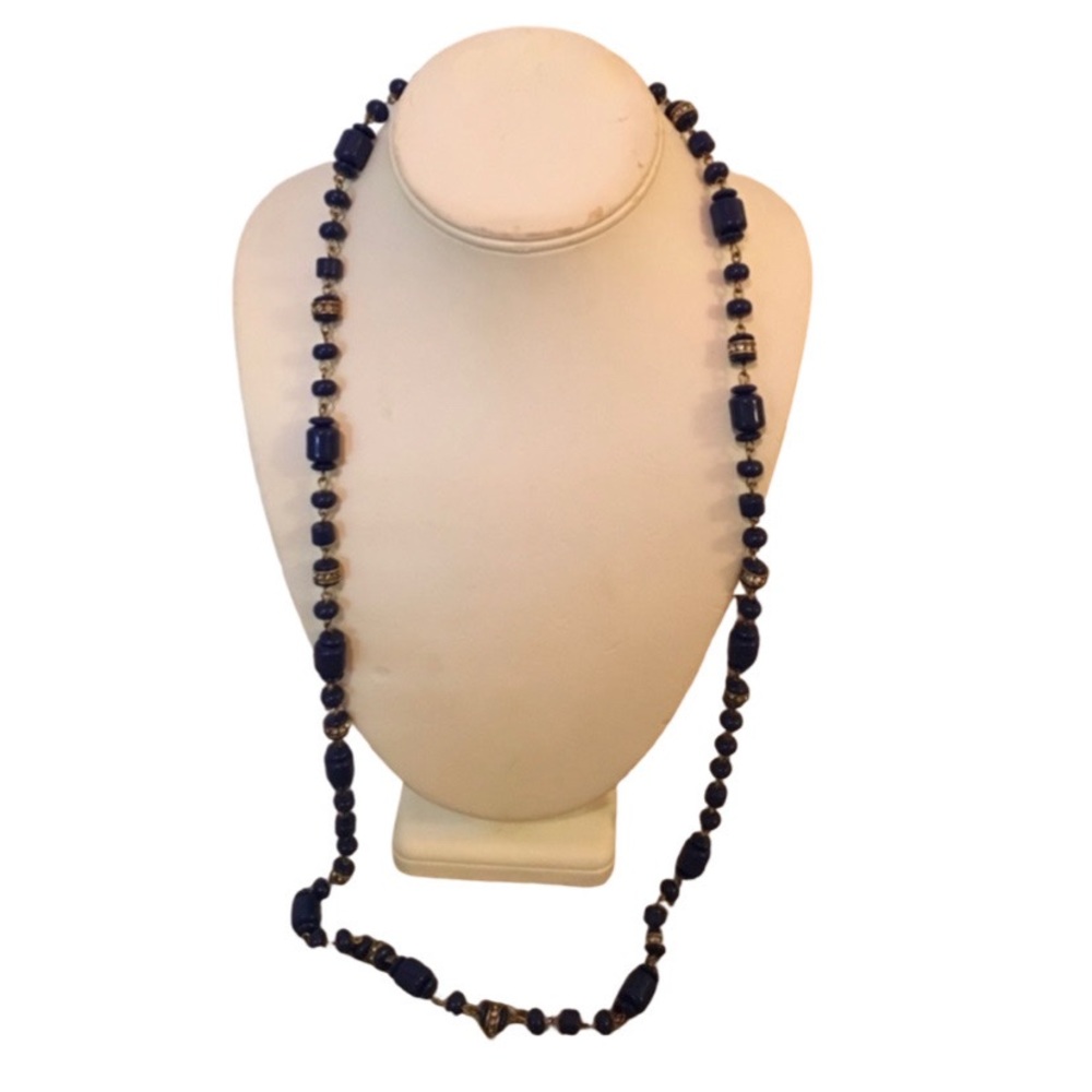 J. Crew Blue Enamel Long Necklace